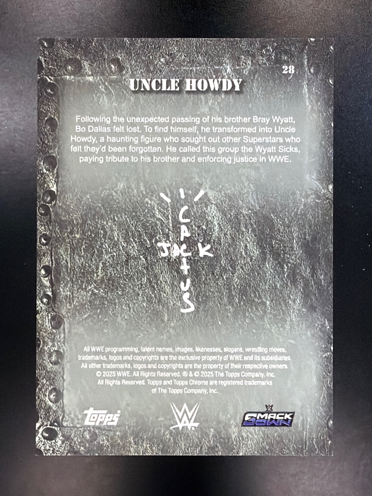 2025 Topps Chrome WWE x Cactus Jack #28 Uncle Howdy Gold #/50