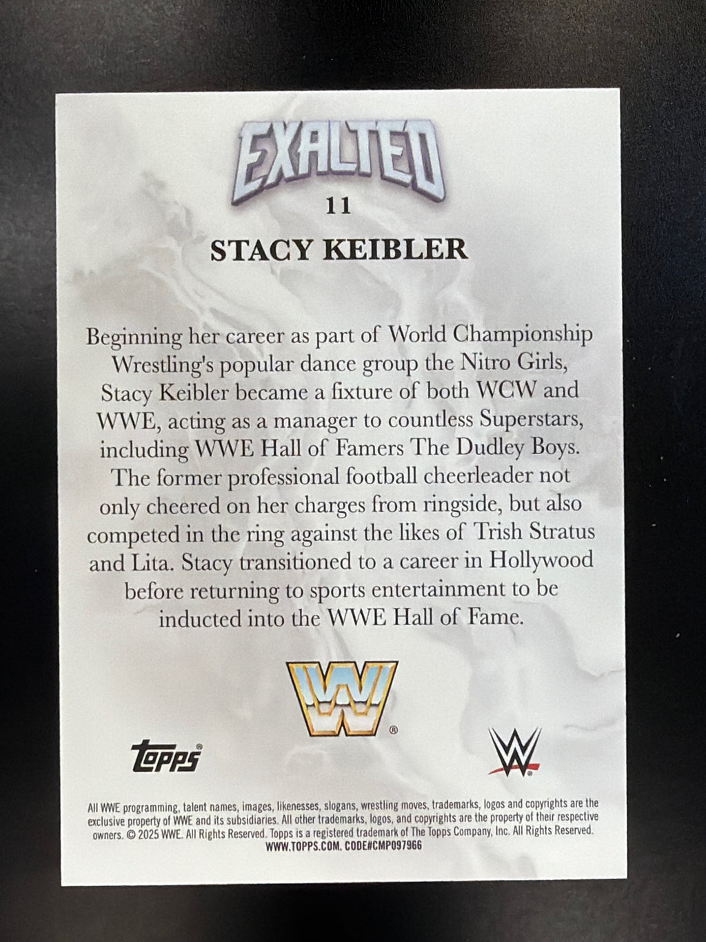 2025 Topps Exalted WWE #11 Stacy Keibler Aqua #/99