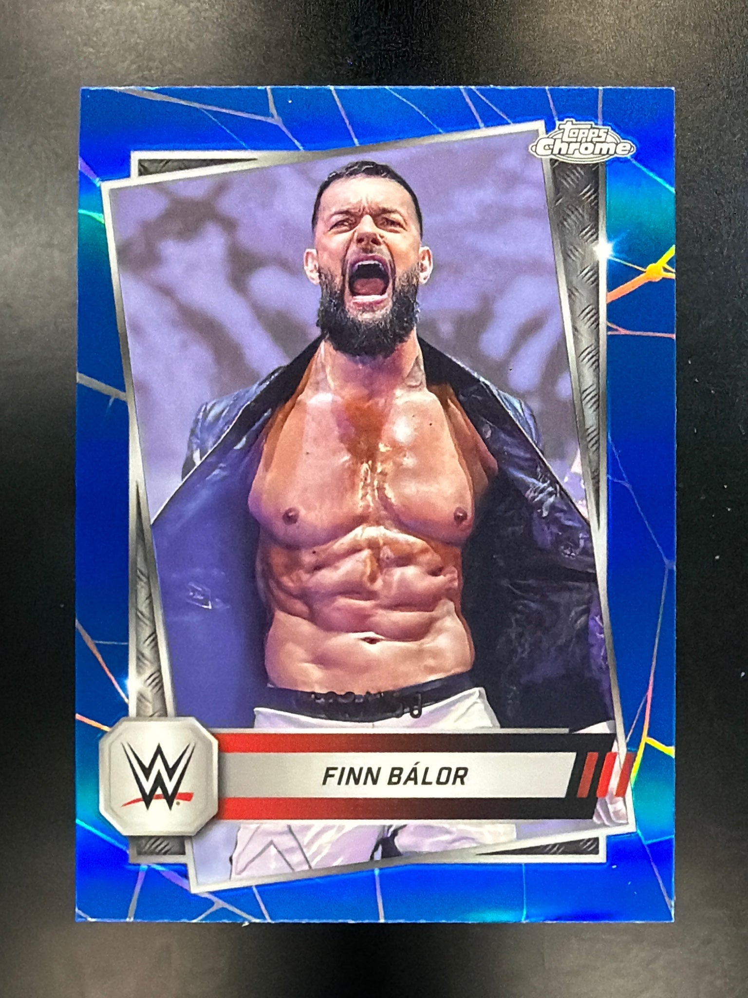 2025 Topps Chrome WWE #42 Finn Bálor Blue Refractor #/150
