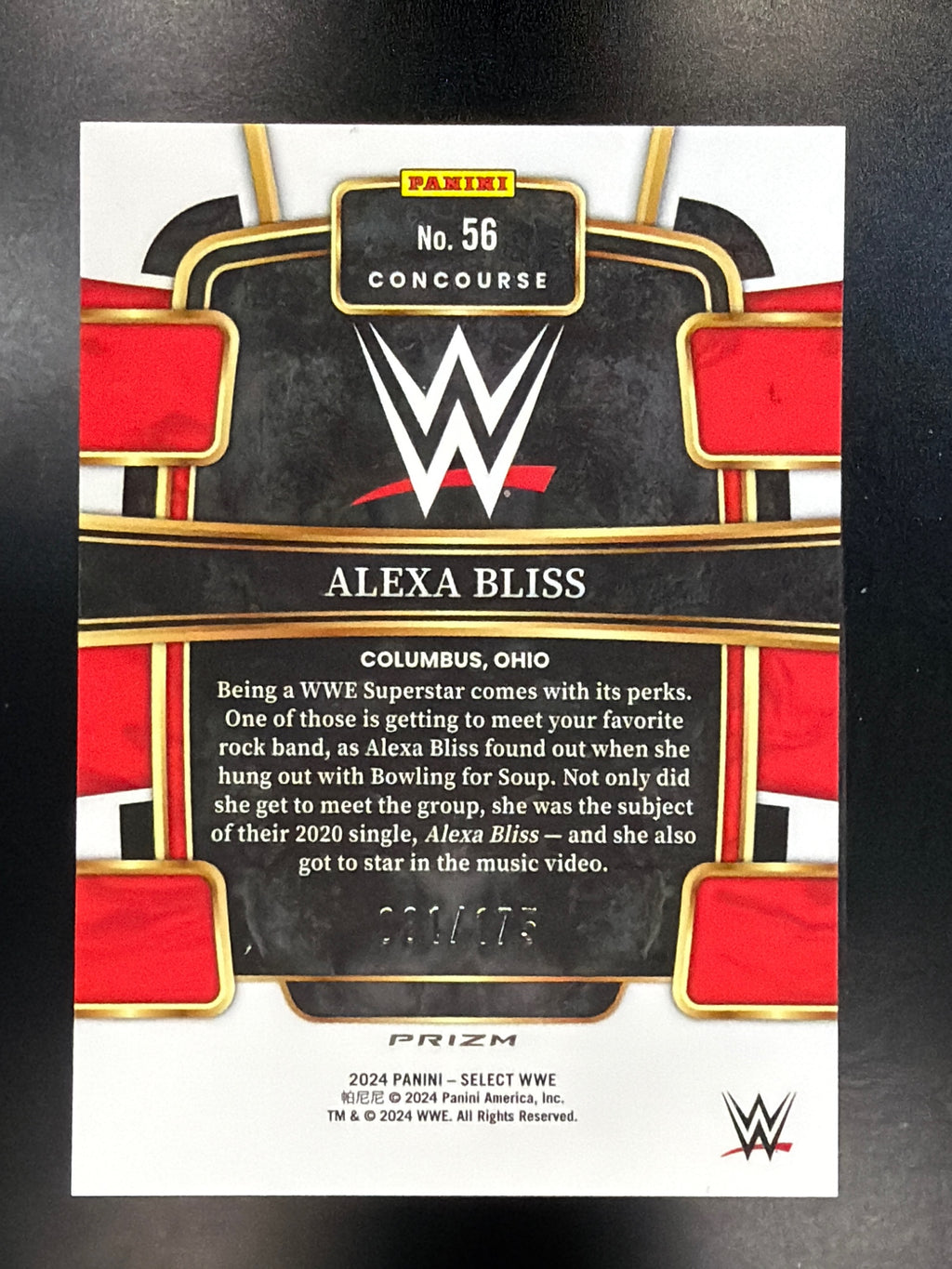 2024 Panini Select WWE #56 Alexa Bliss Red Prizms #/175
