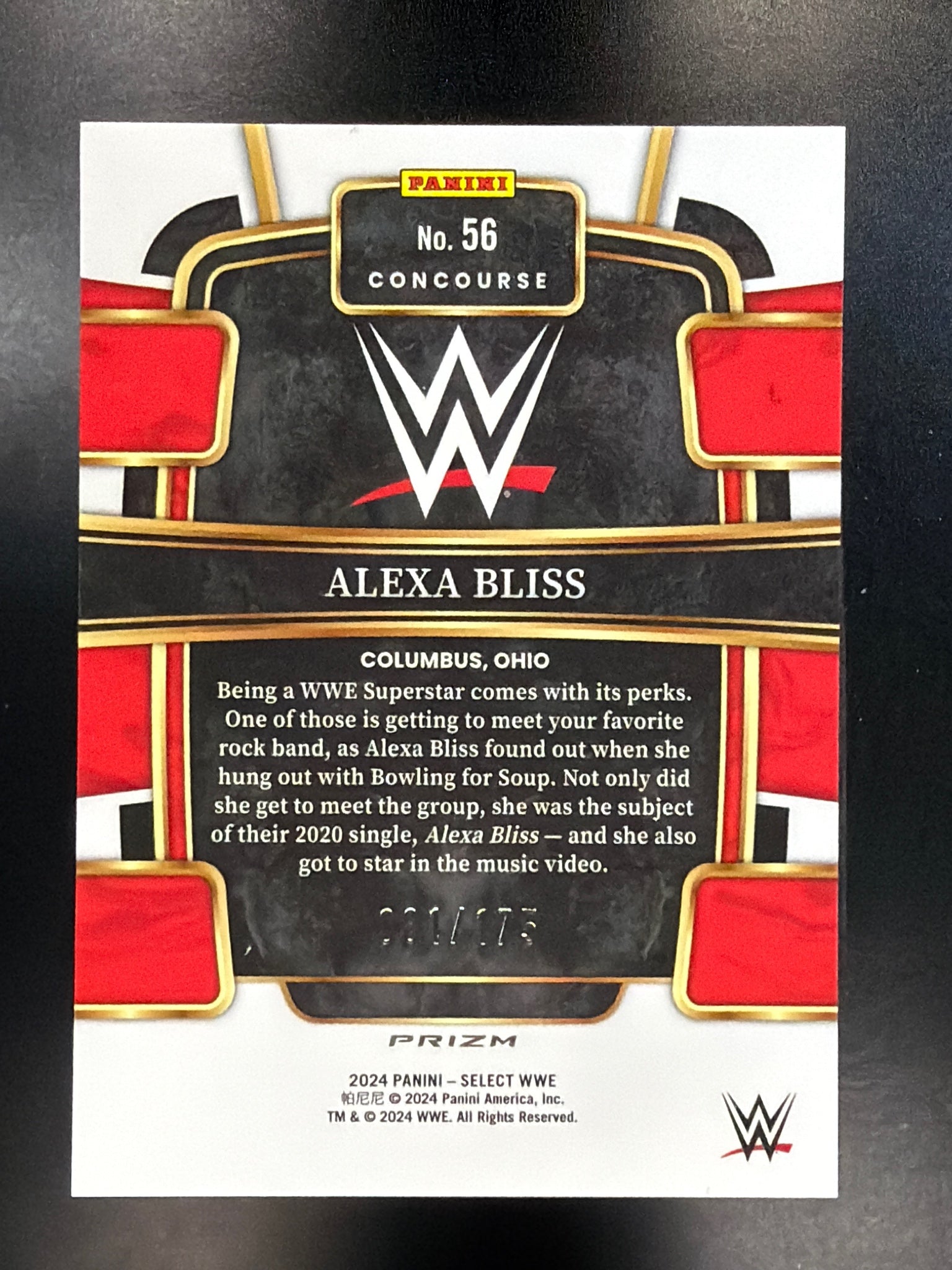 2024 Panini Select WWE #56 Alexa Bliss Red Prizms #/175