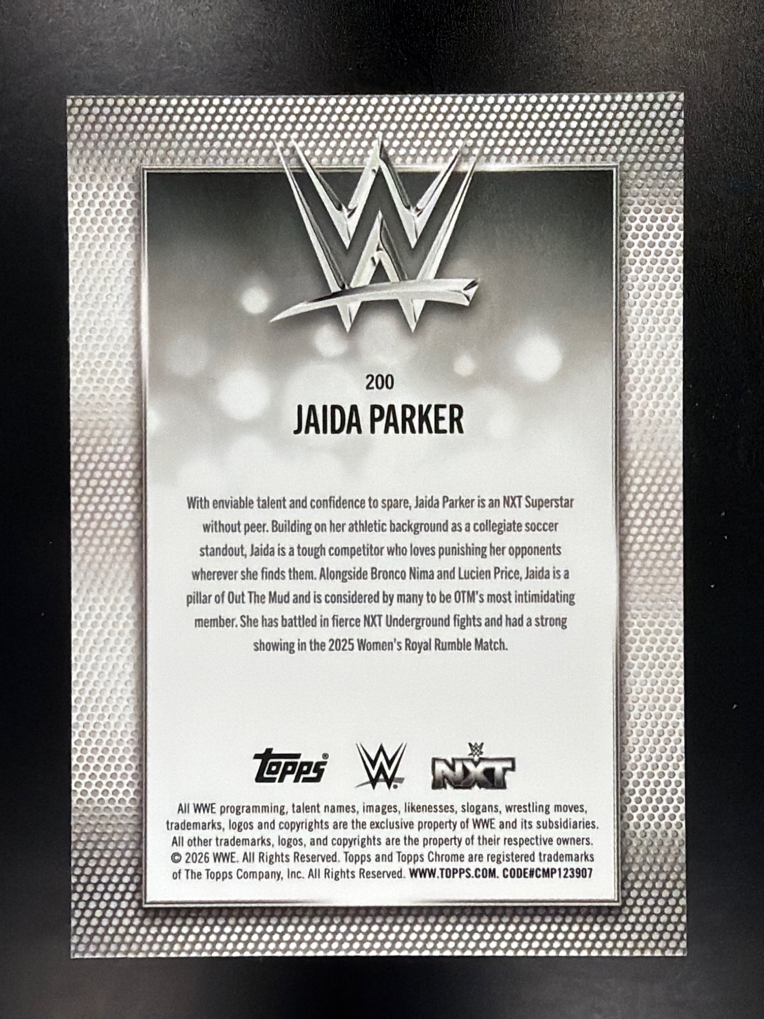 2026 Topps Chrome WWE #200 Jaida Parker Diamond Plate Refractor