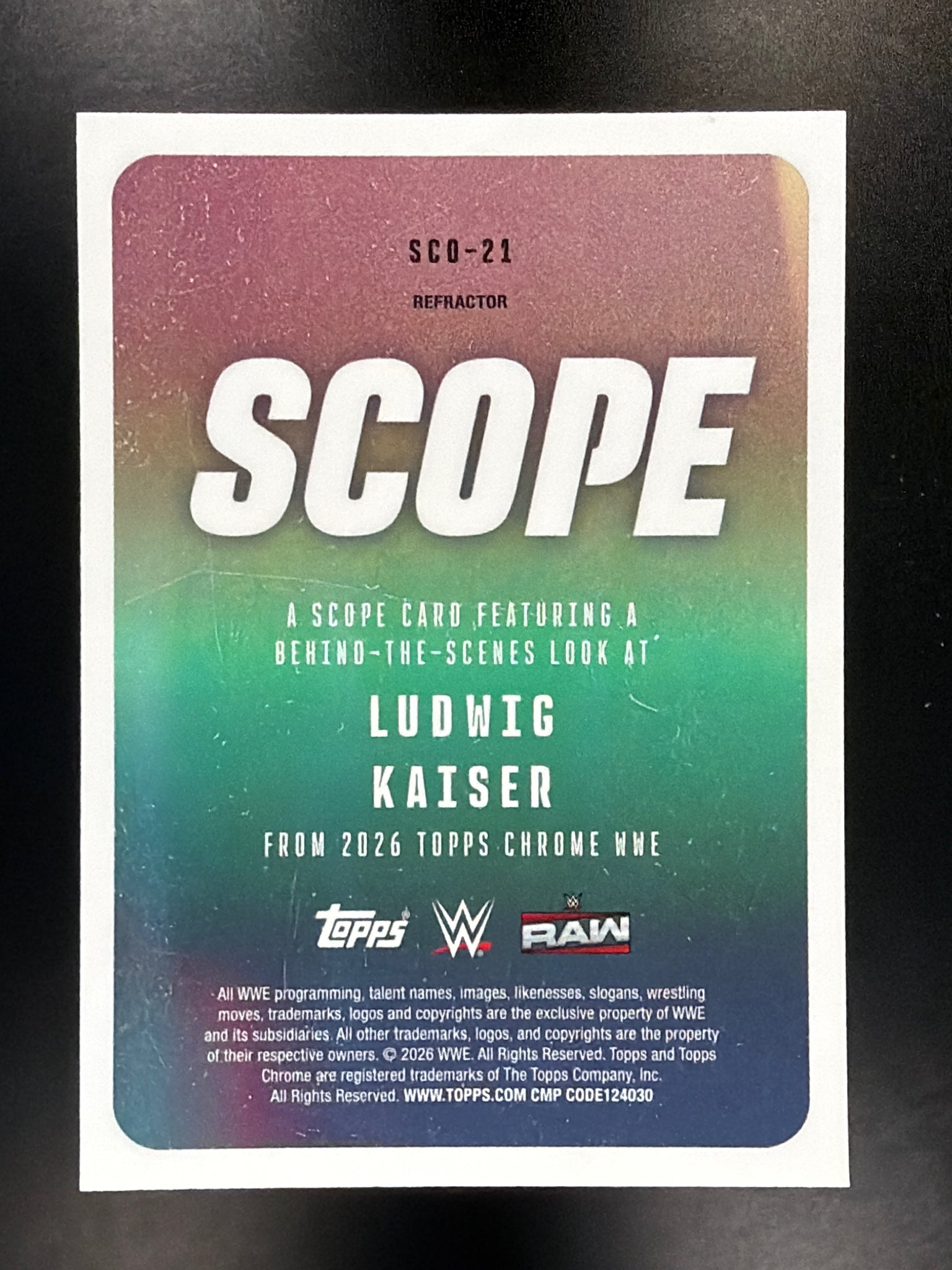 2026 Topps Chrome WWE #SCO-21 Ludwig Kaiser Scope Refractor