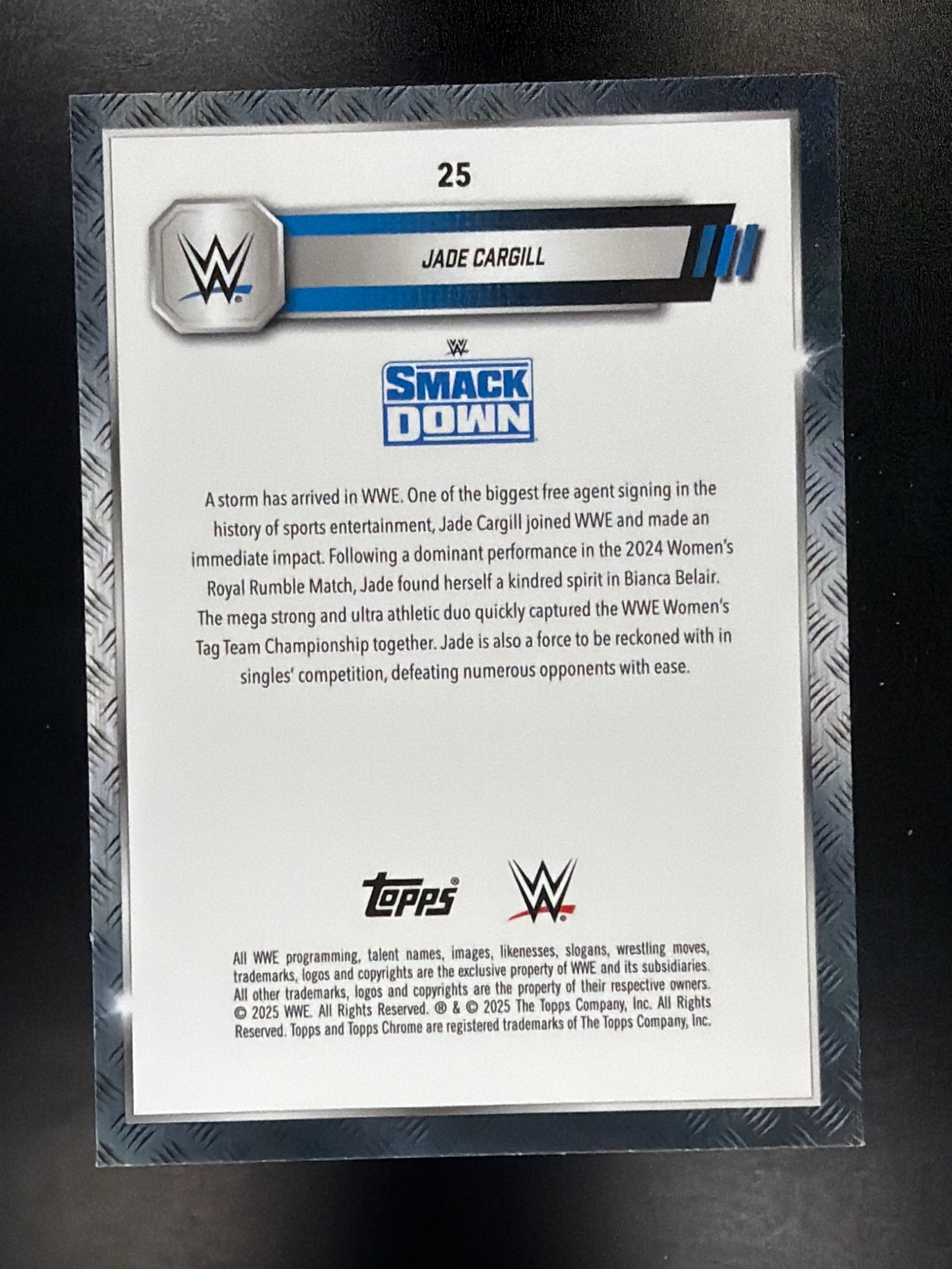 2025 Topps Chrome WWE #25 Jade Cargill Green Refractor #/99