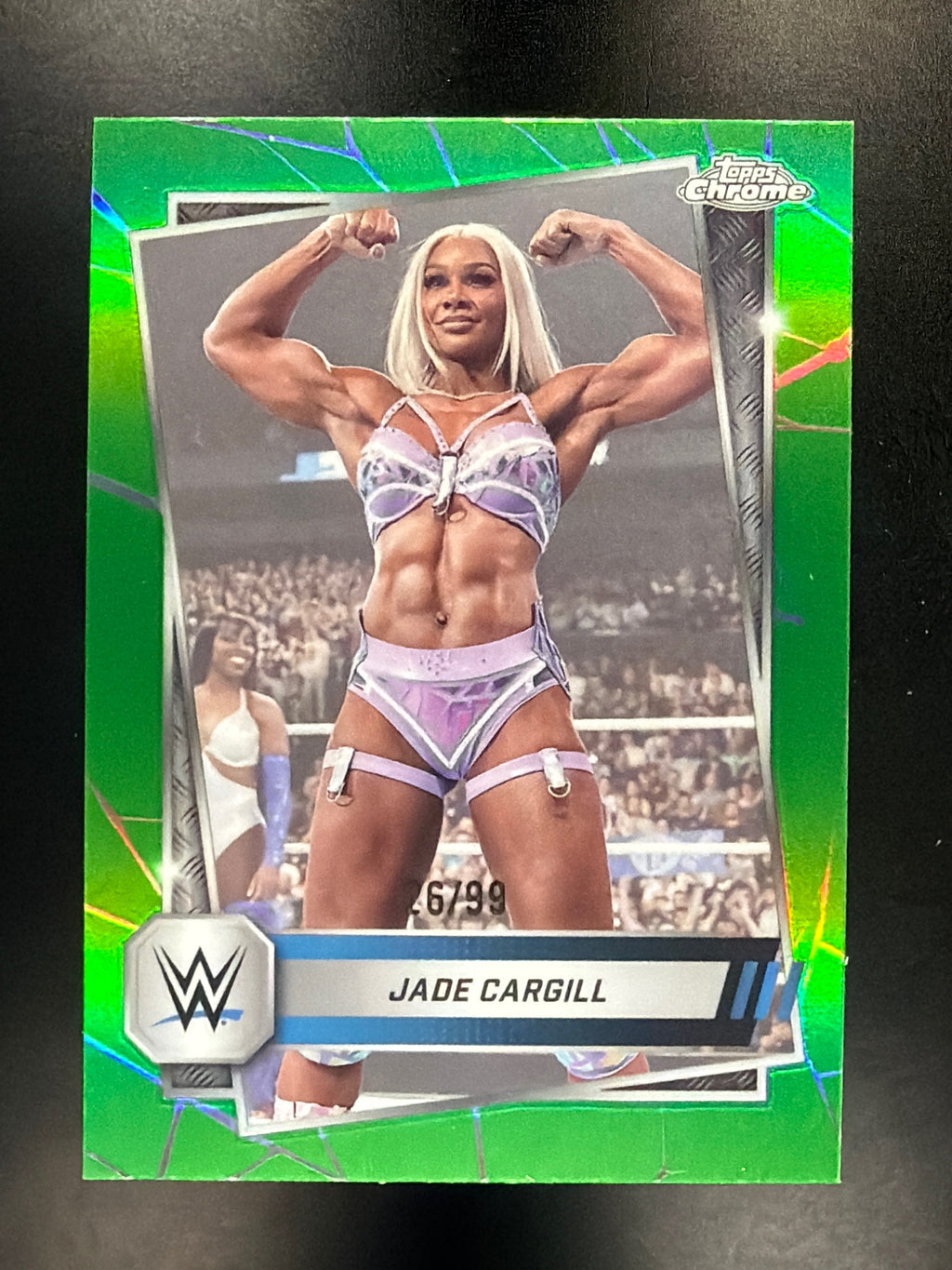 2025 Topps Chrome WWE #25 Jade Cargill Green Refractor #/99