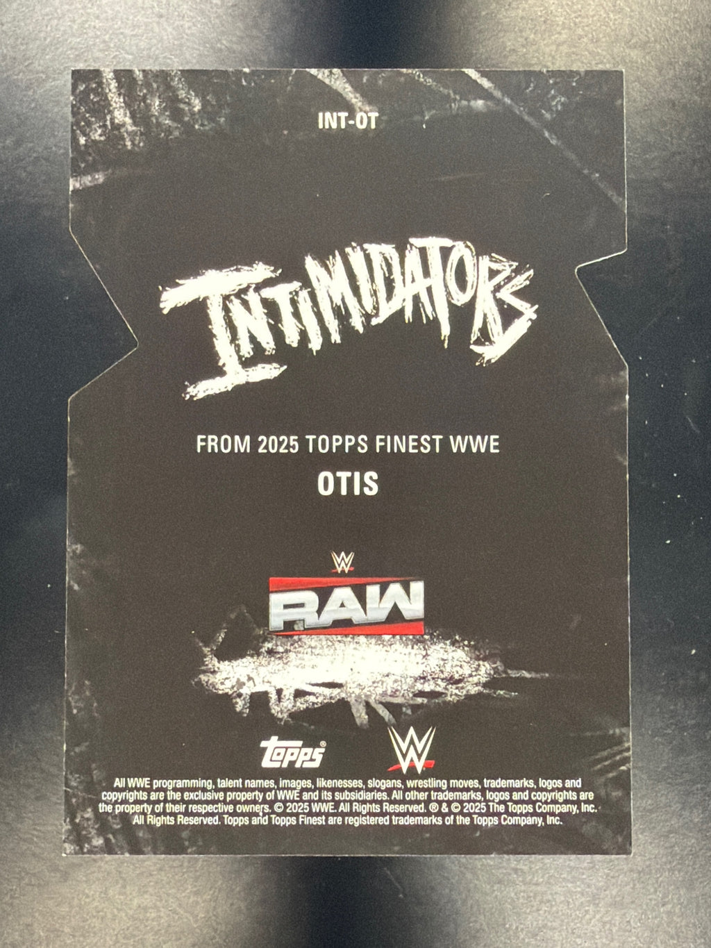 2025 Topps Finest WWE #INT-OT Otis Intimidators Die Cut #/75