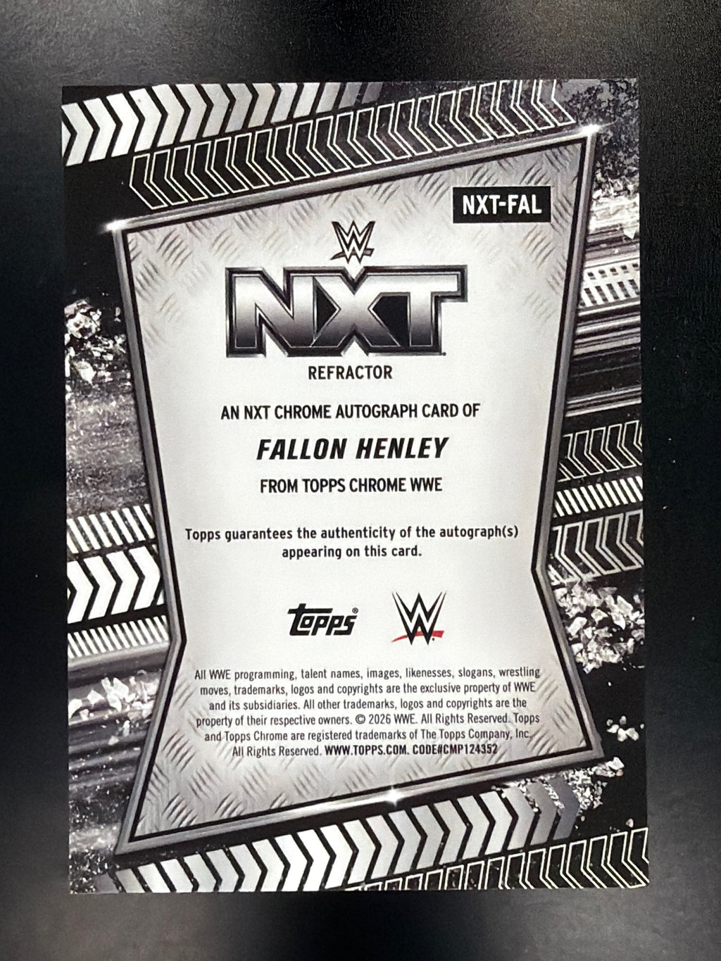 2026 Topps Chrome WWE #NXT-FAL Fallon Henley NXT Autographs Refractor