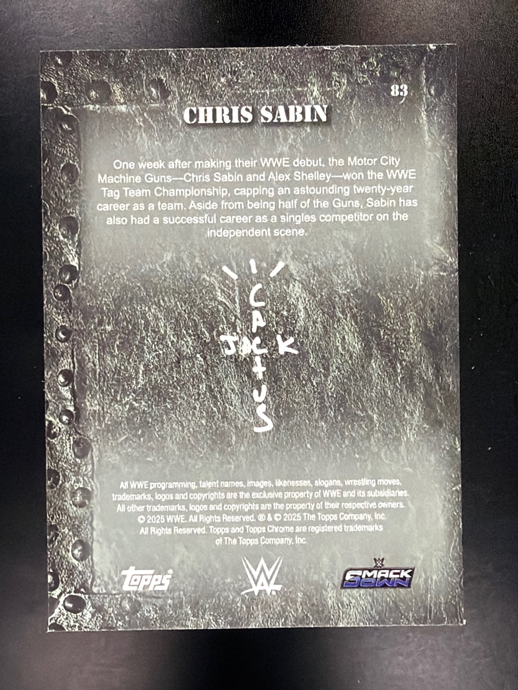 2025 Topps Chrome WWE x Cactus Jack #83 Chris Sabin Purple #/250