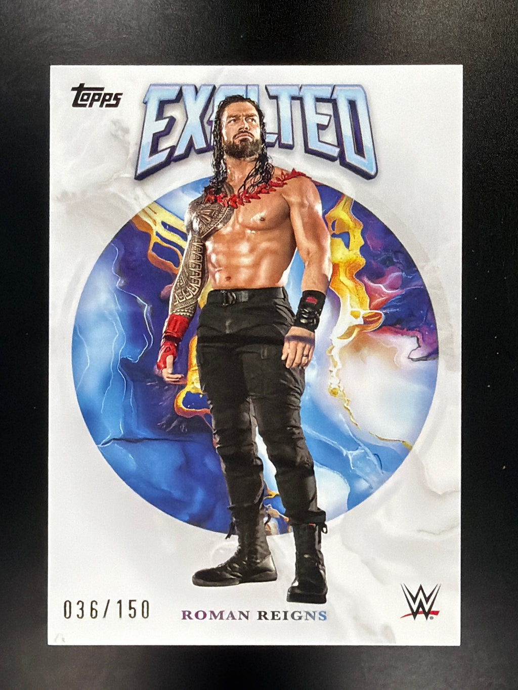 2025 Topps Exalted WWE #100 Roman Reigns White #/150