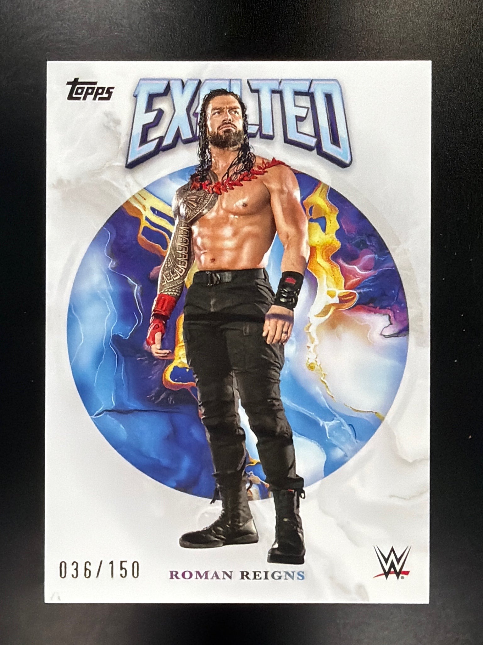 2025 Topps Exalted WWE #100 Roman Reigns White #/150