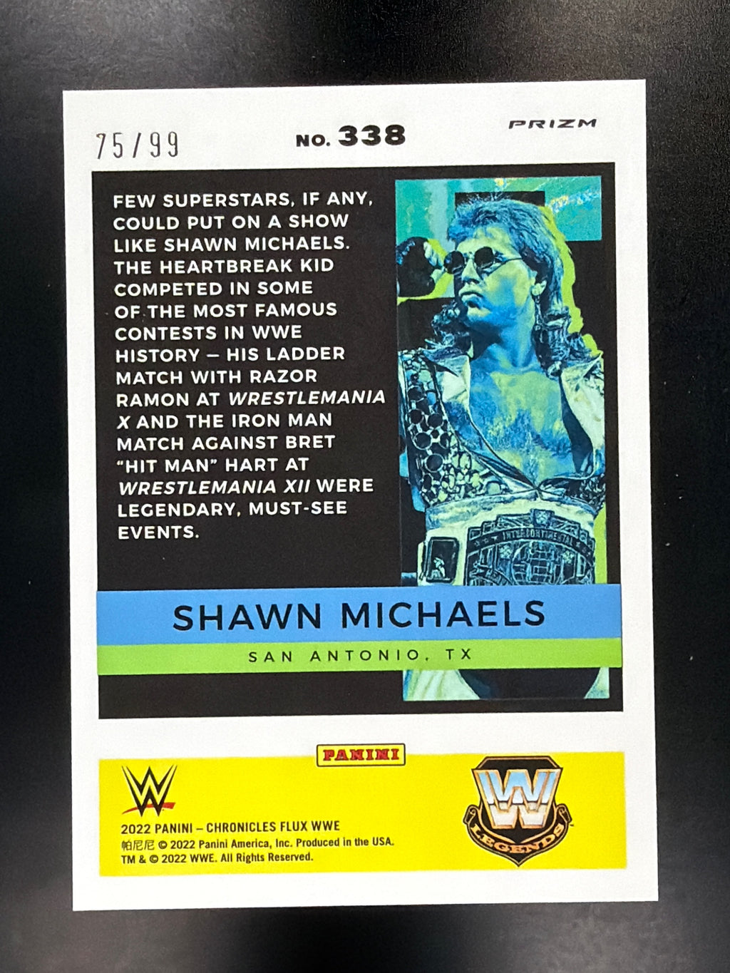 2022 Panini Chronicles WWE #338 Shawn Michaels Blue #/99