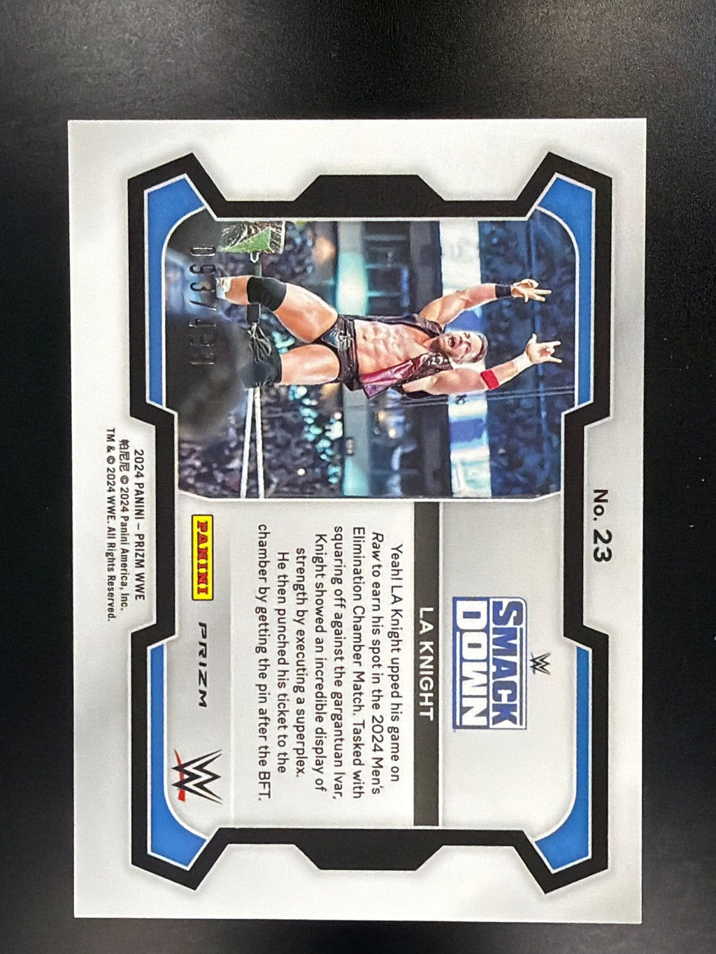 2024 Panini Prizm WWE #23 LA Knight Pulsar Prizms #/499