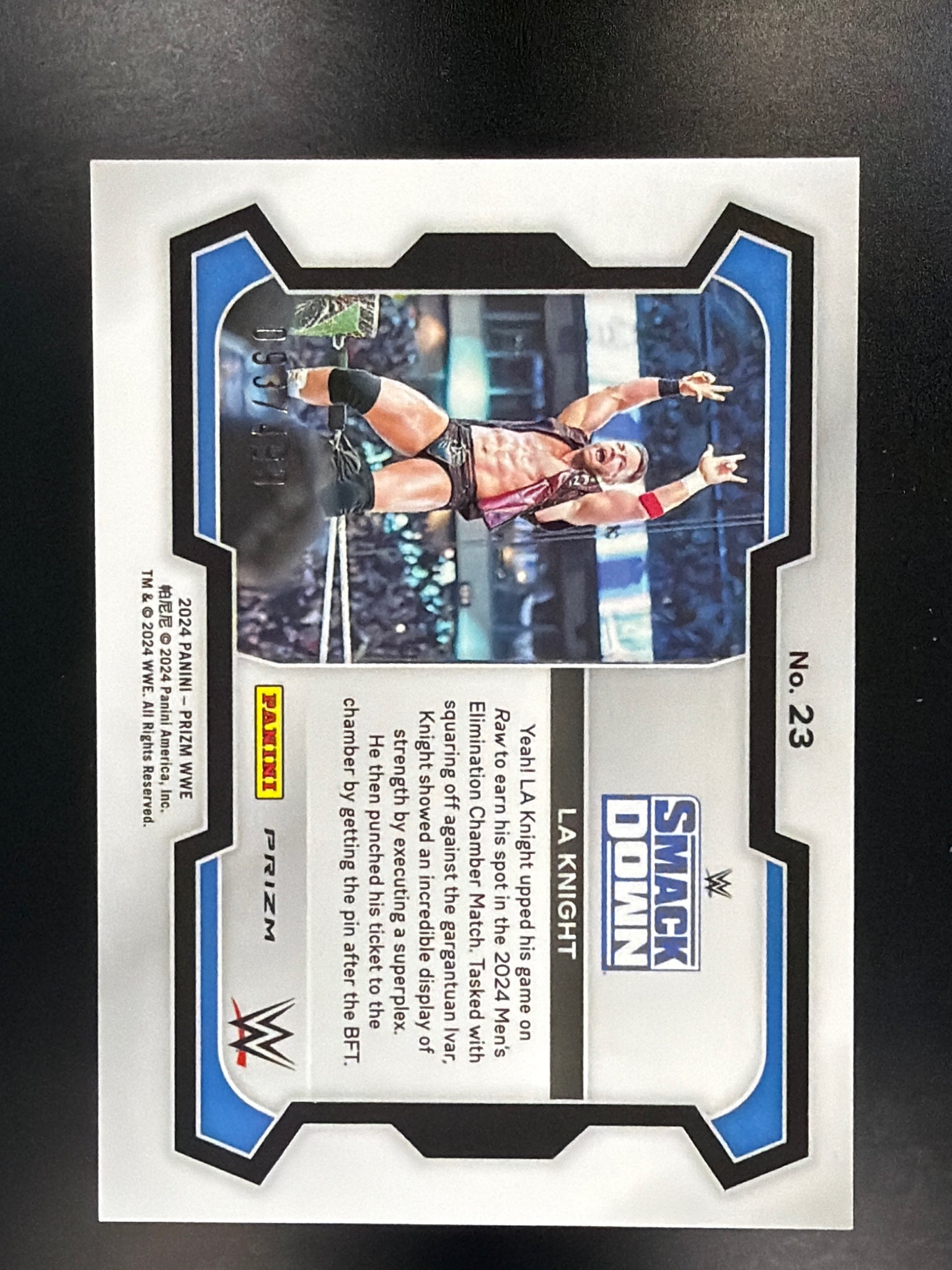 2024 Panini Prizm WWE #23 LA Knight Pulsar Prizms #/499