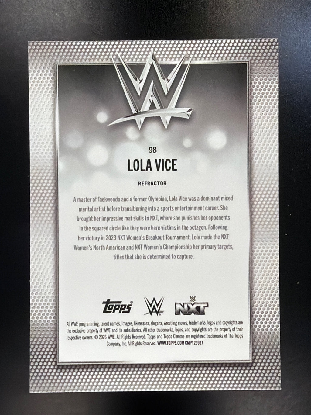 2026 Topps Chrome WWE #98 Lola Vice Refractor