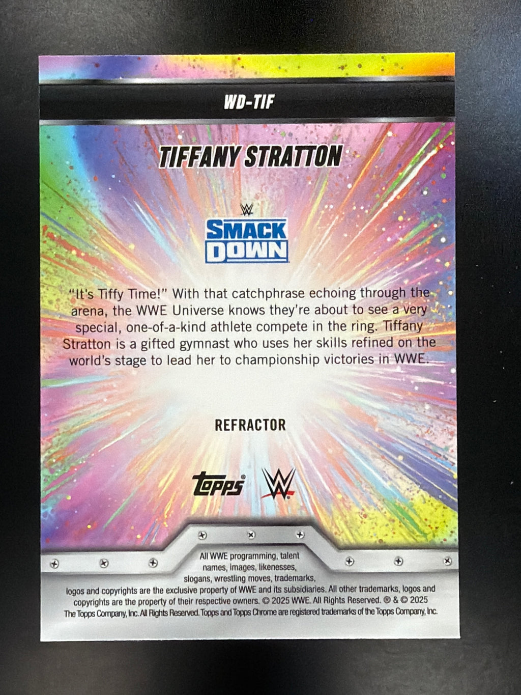 2025 Topps Chrome WWE #WD-TIF Tiffany Stratton Women's Division Refractor