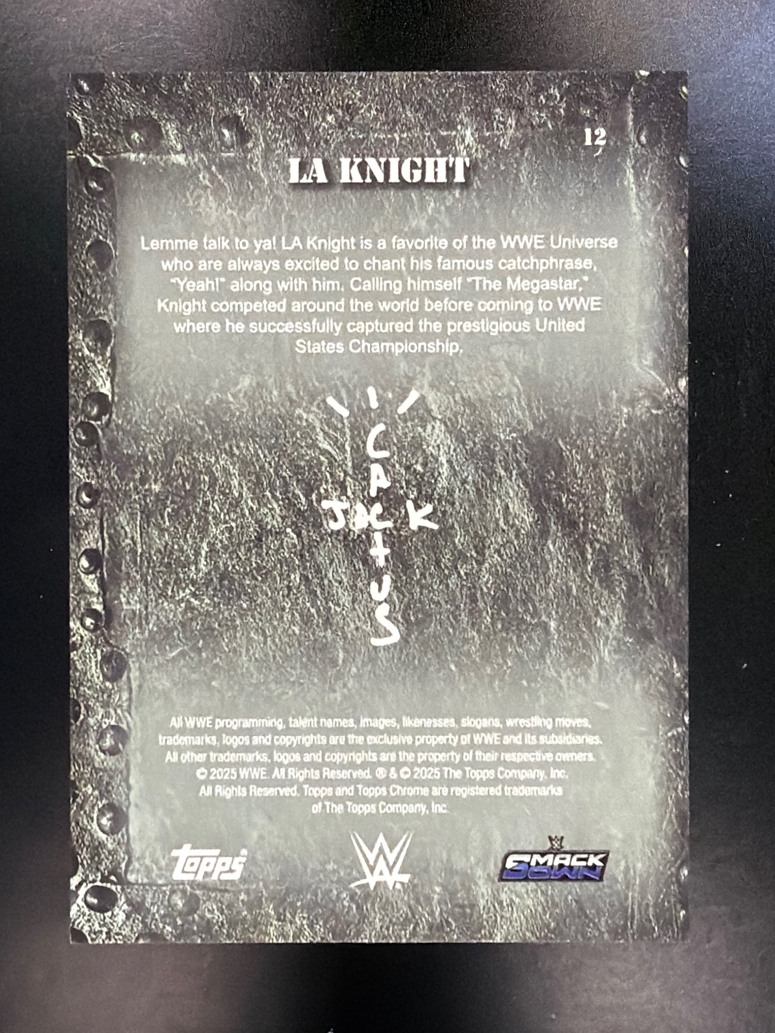 2025 Topps Chrome WWE x Cactus Jack #12 LA Knight Green #/99