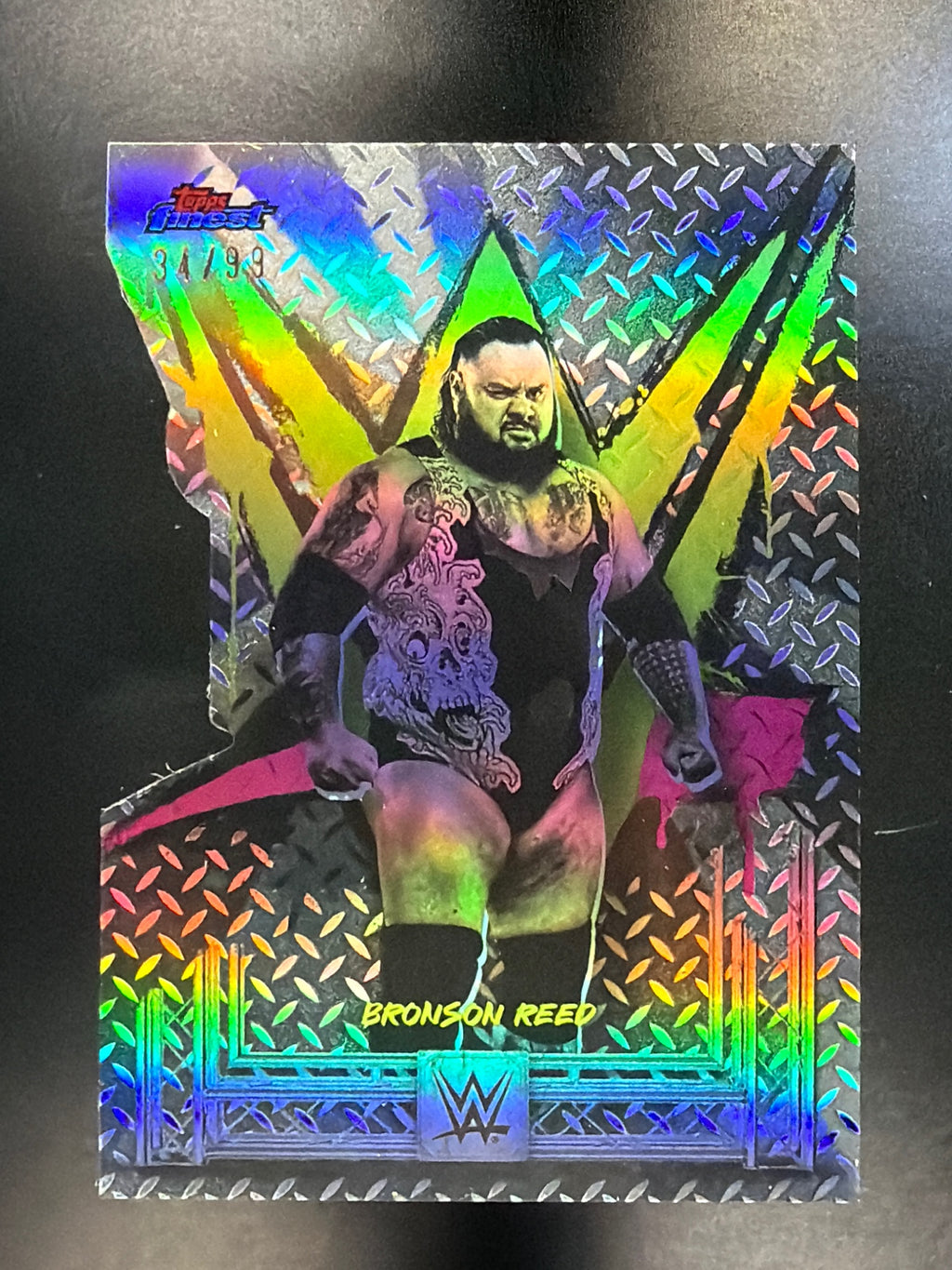 2025 Topps Finest WWE #45 Bronson Reed Die Cut #/99