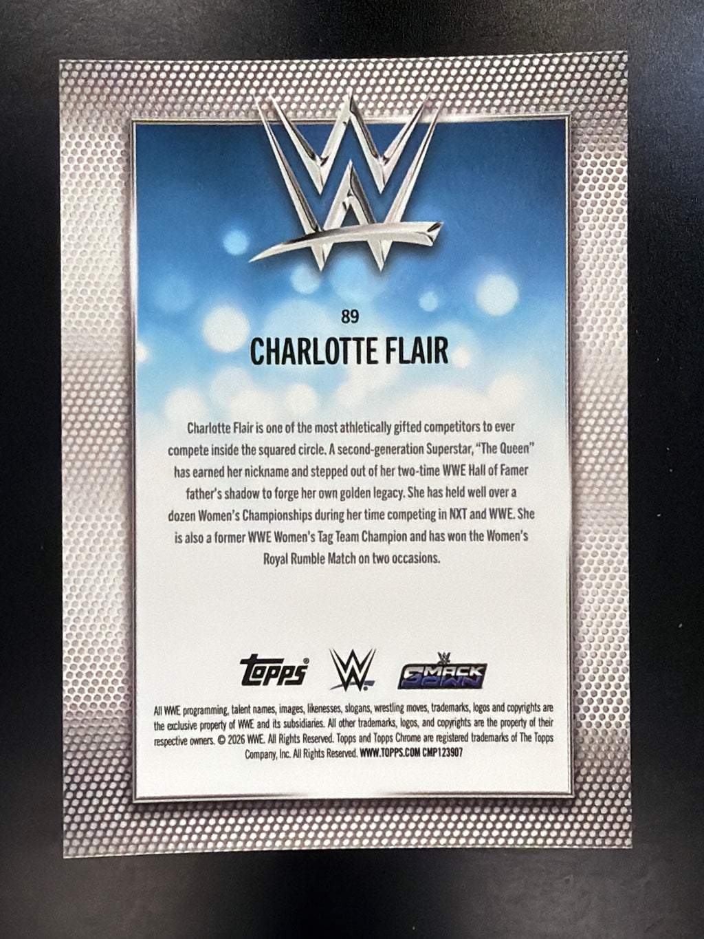 2026 Topps Chrome WWE #89 Charlotte Flair Diamond Plate Refractor