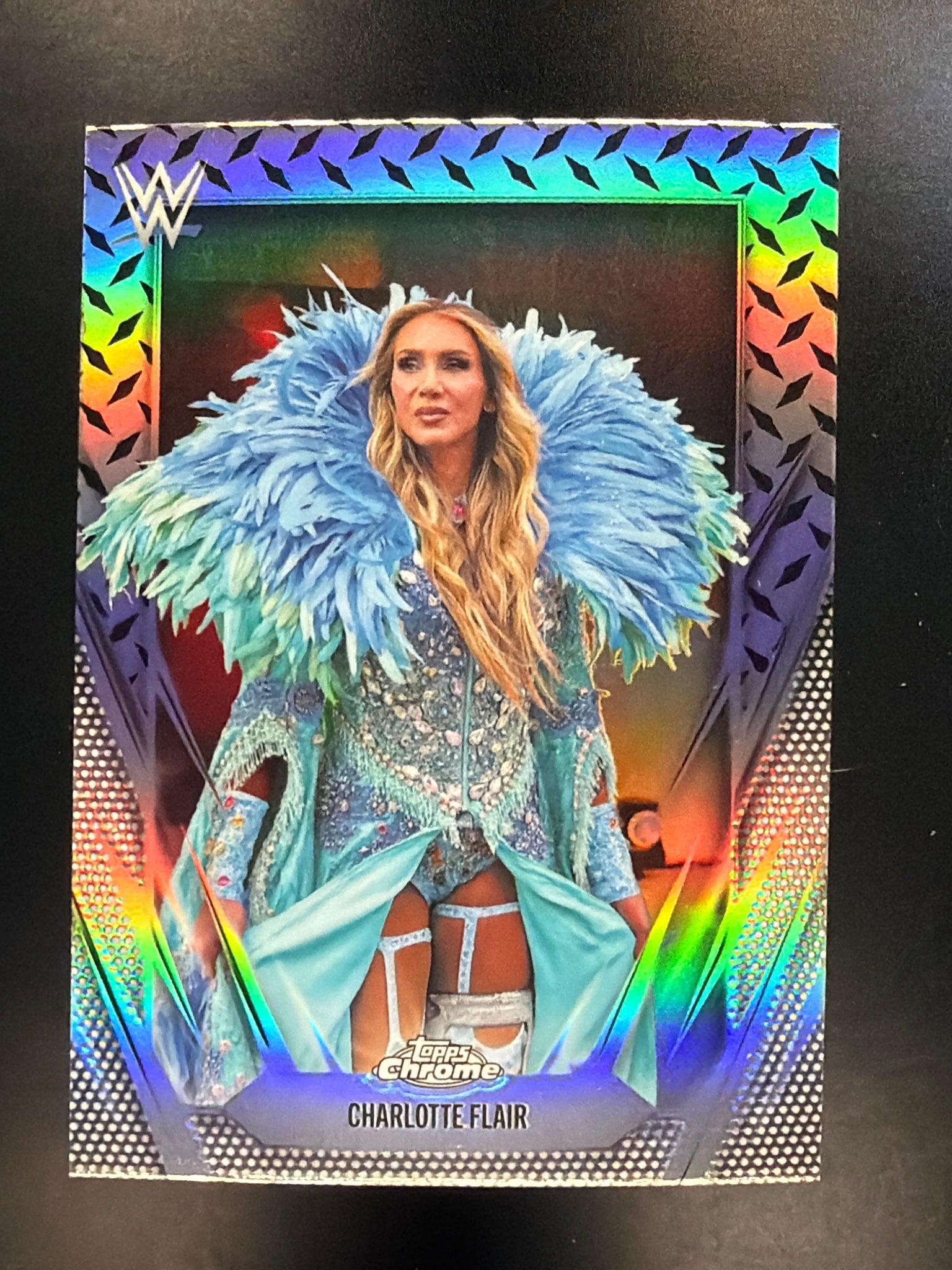 2026 Topps Chrome WWE #89 Charlotte Flair Diamond Plate Refractor