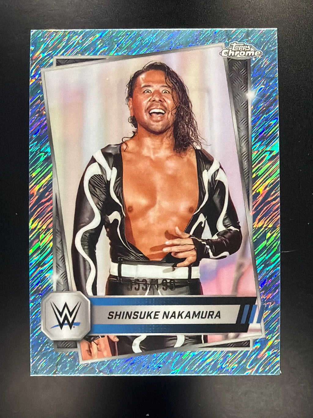 2025 Topps Chrome WWE #51 Shinsuke Nakamura Aqua Shimmer Refractor #/199