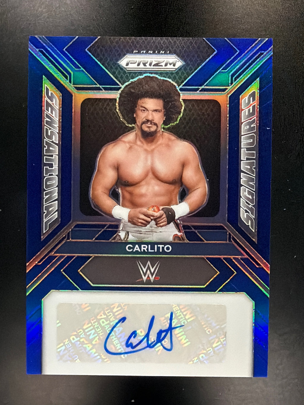 2024 Panini Prizm WWE #SS-CAR Carlito Sensational Signatures Blue #/49