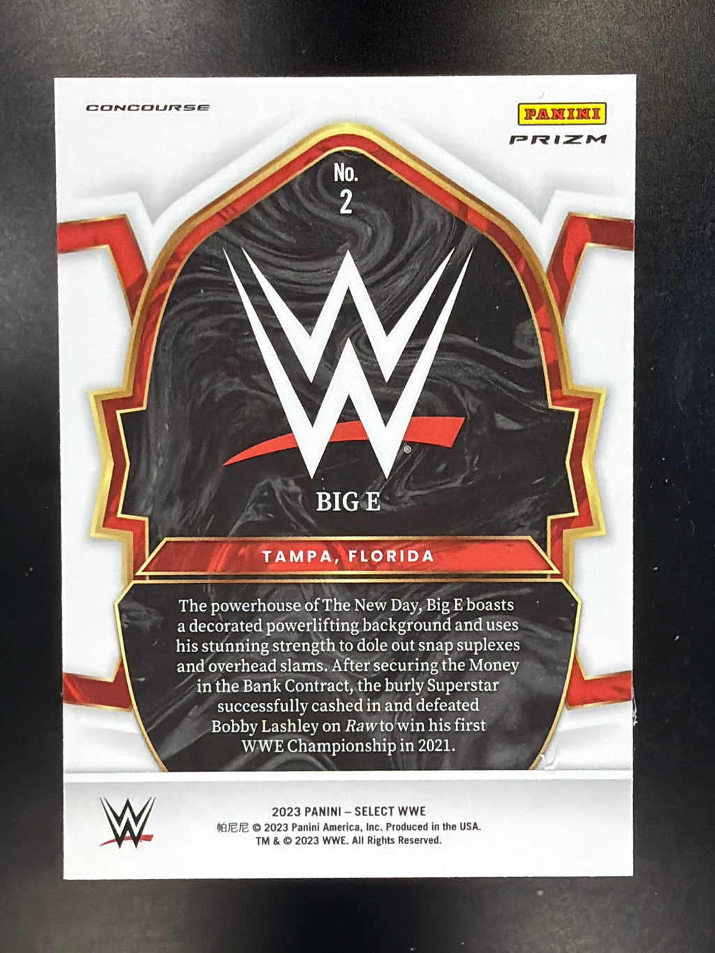2023 Panini Select WWE #2 Big E Silver Prizms