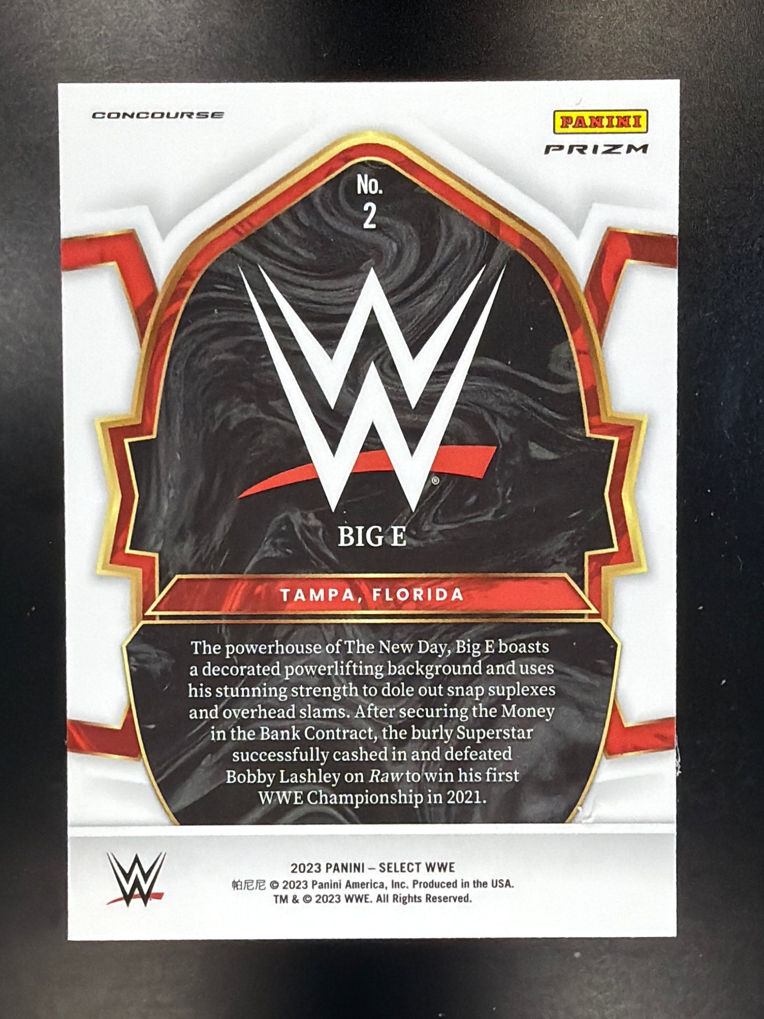 2023 Panini Select WWE #2 Big E Silver Prizms