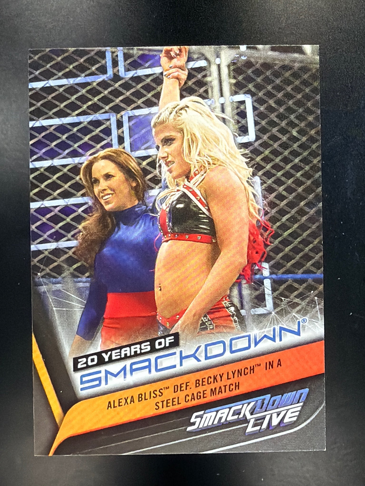 2019 Topps WWE SmackDown #SD-37 Alexa Bliss def. Becky Lynch in a Steel Cage
