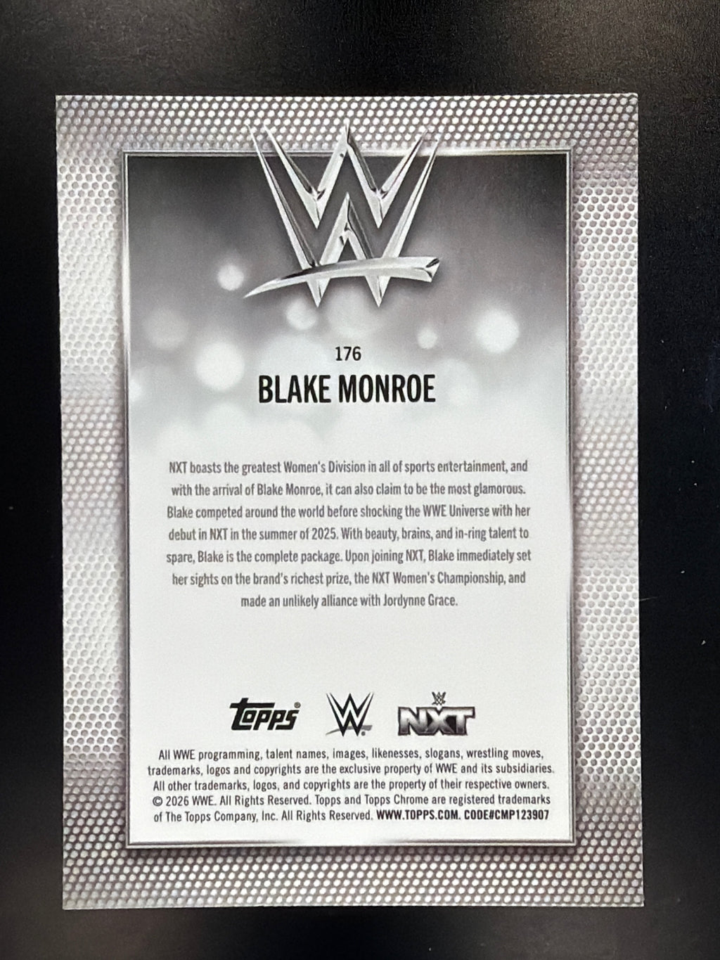 2026 Topps Chrome WWE #176 Blake Monroe Purple RayWave Refractor #/75