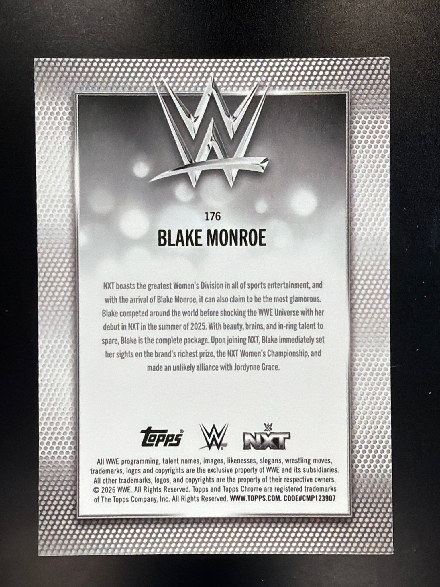 2026 Topps Chrome WWE #176 Blake Monroe Purple RayWave Refractor #/75