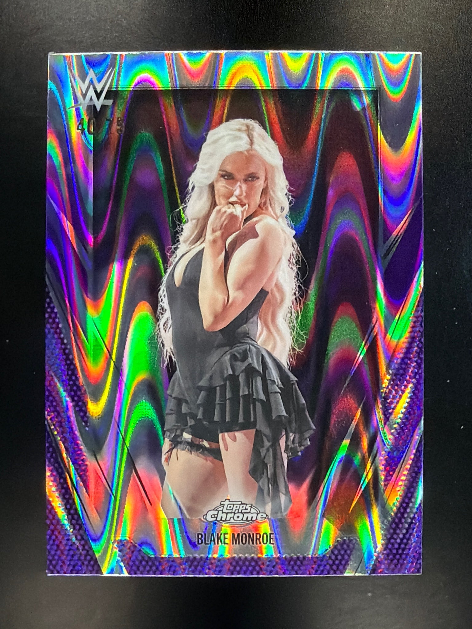 2026 Topps Chrome WWE #176 Blake Monroe Purple RayWave Refractor #/75
