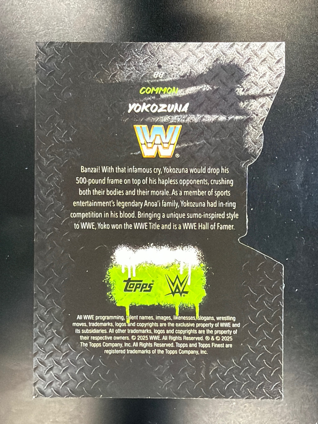 2025 Topps Finest WWE #88 Yokozuna Die Cut #/99