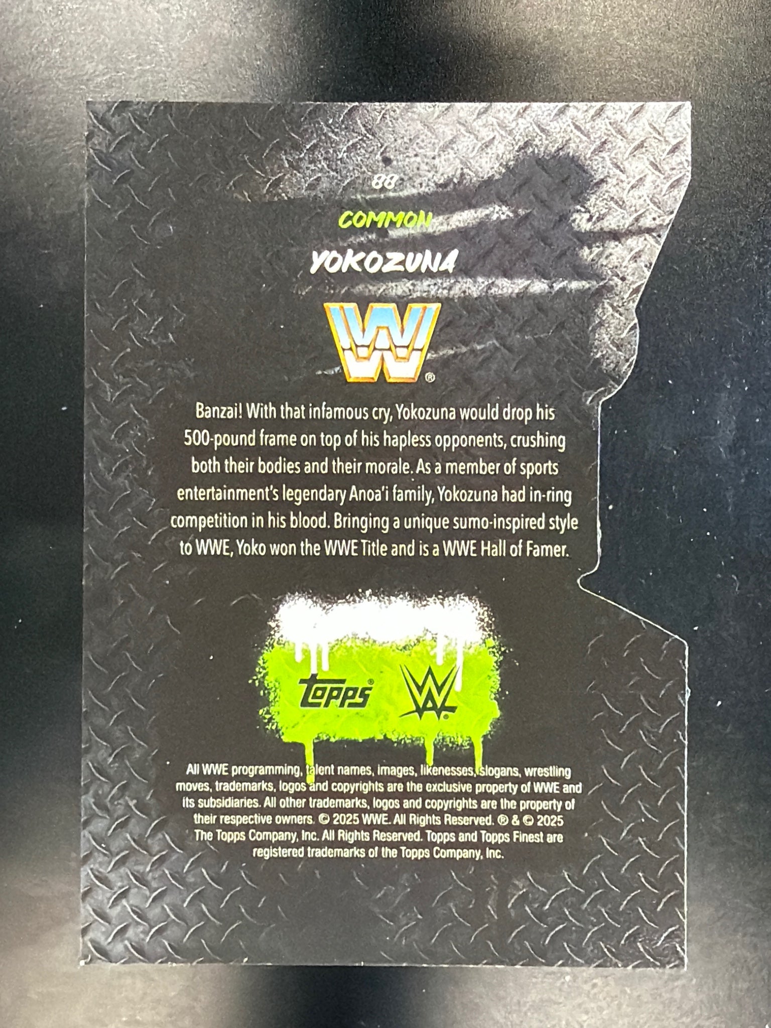 2025 Topps Finest WWE #88 Yokozuna Die Cut #/99