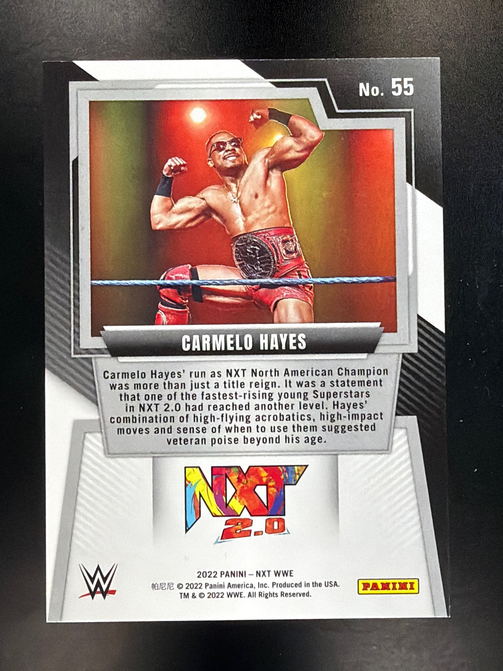 2022 Panini NXT 2.0 WWE #55 Carmelo Hayes Purple #/99