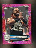2025 Topps Chrome WWE #100 Jacob Fatu Pink Shimmer Refractor