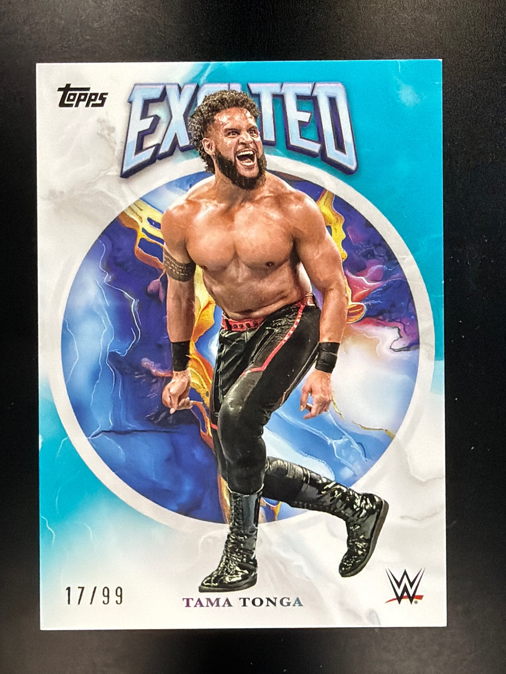 2025 Topps Exalted WWE #95 Tama Tonga Aqua #/99
