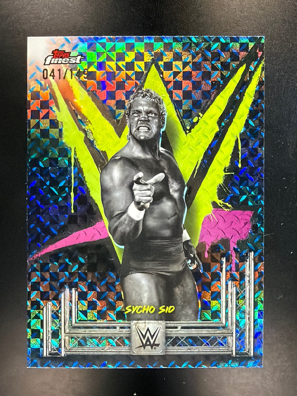2025 Topps Finest WWE #92 Sycho Sid Blue Checkerboard #/149