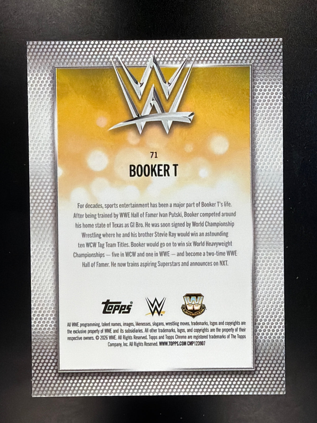 2026 Topps Chrome WWE #71 Booker T Yellow Refractor #/275