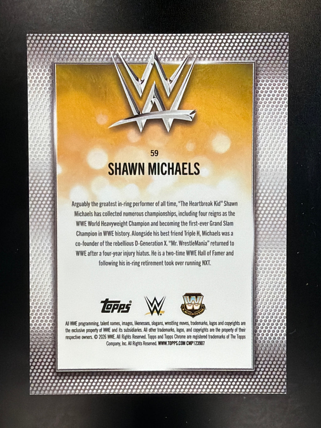 2026 Topps Chrome WWE #59 Shawn Michaels Magenta Refractor #/399