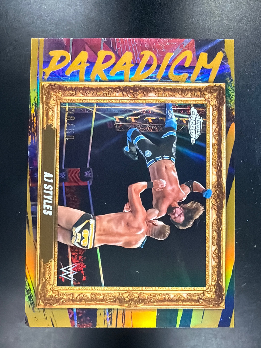 2025 Topps Chrome WWE #PAR-AJS AJ Styles Paradigm Gold Refractor #/50