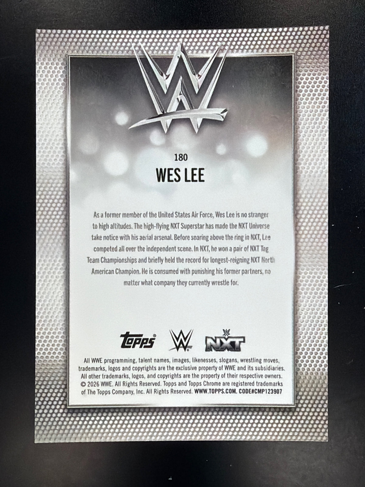 2026 Topps Chrome WWE #180 Wes Lee Steel Cage Refractor #/37
