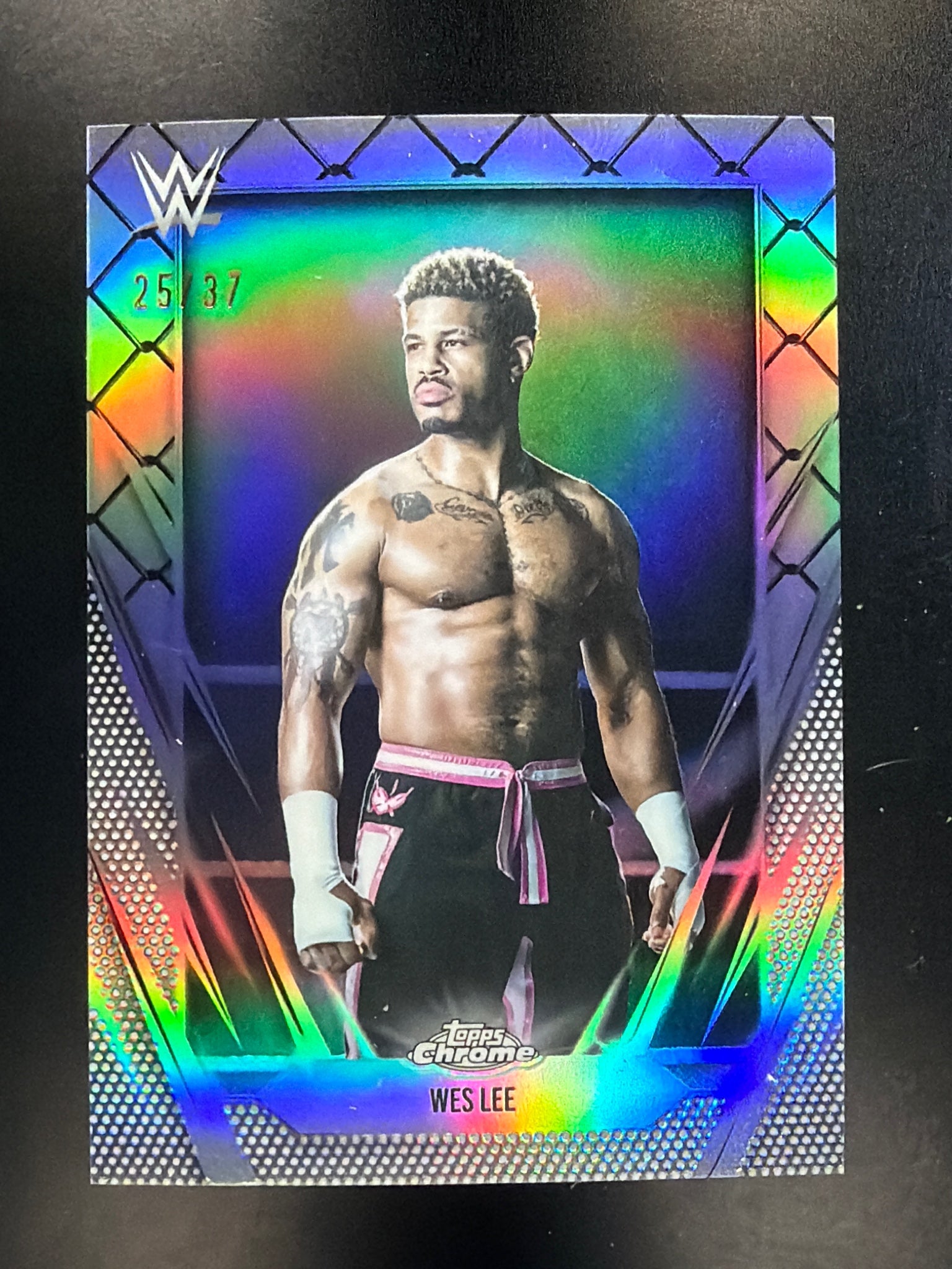 2026 Topps Chrome WWE #180 Wes Lee Steel Cage Refractor #/37