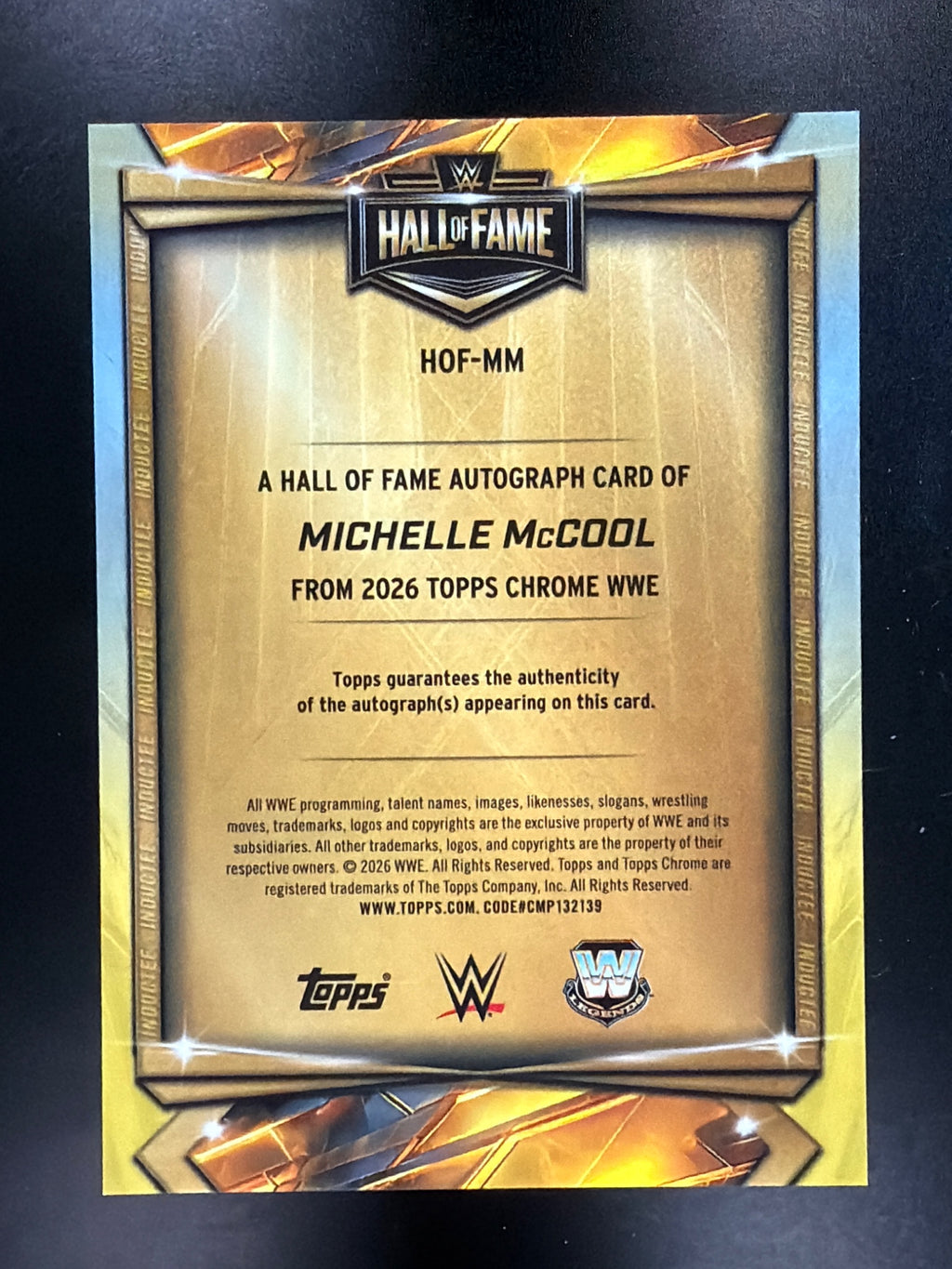 2026 Topps Chrome WWE #HOF-MM Michelle McCool Hall of Fame Autographs