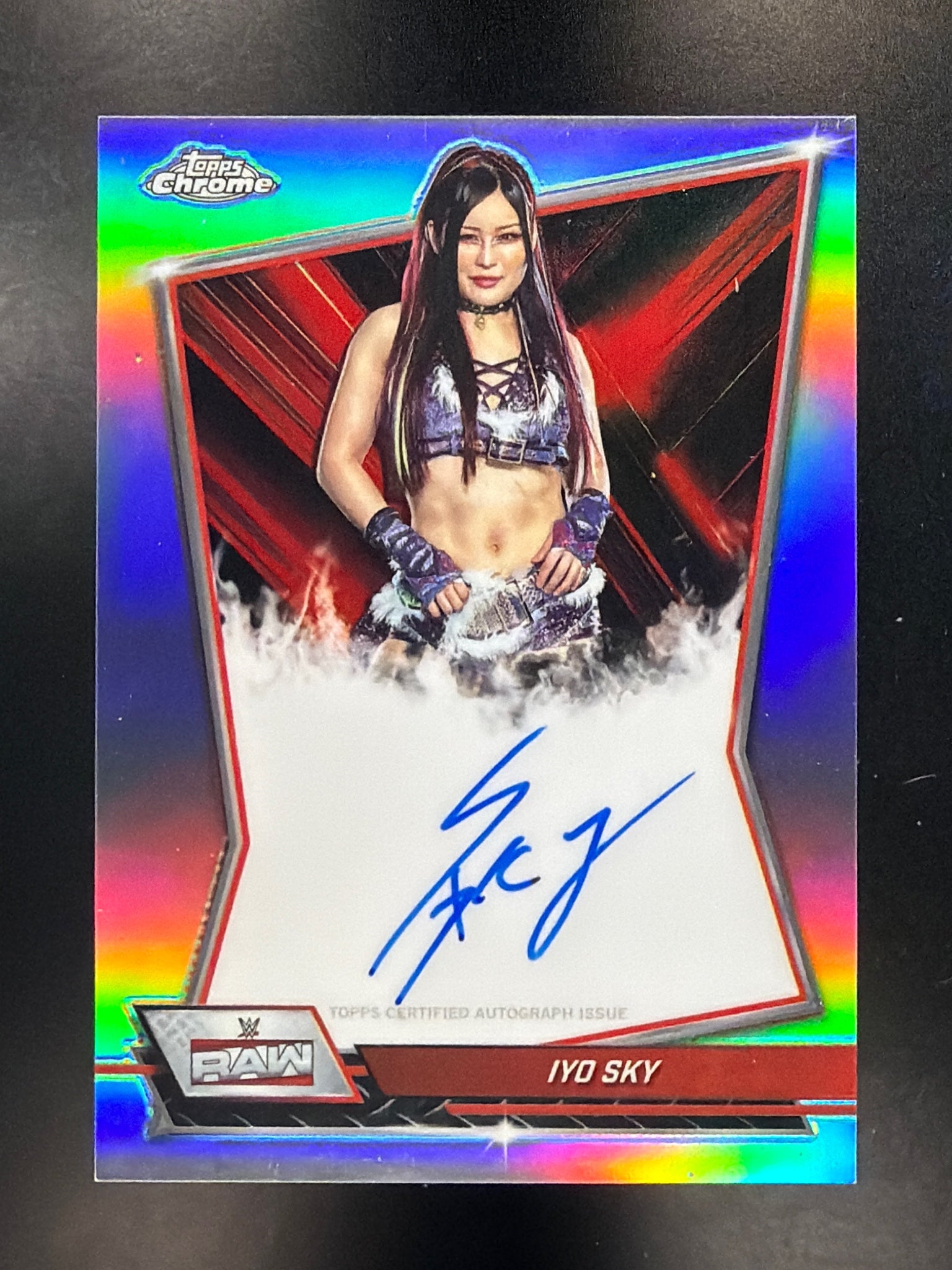 2026 Topps Chrome WWE #RBA-IYO Iyo Sky Red Brand Autographs Refractor