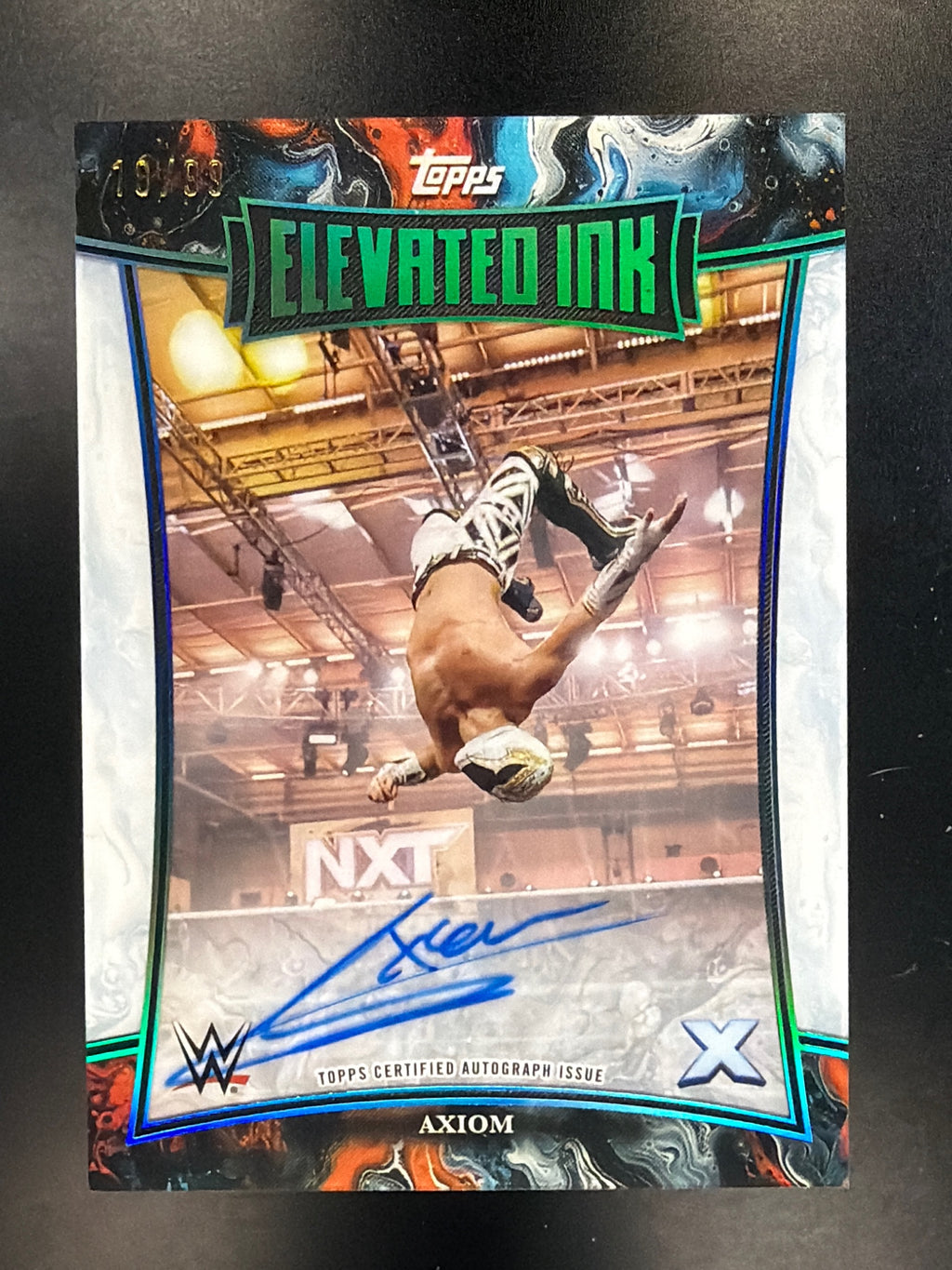 2025 Topps Exalted WWE #ELI-AXM Axiom Elevated Ink Aqua #/99