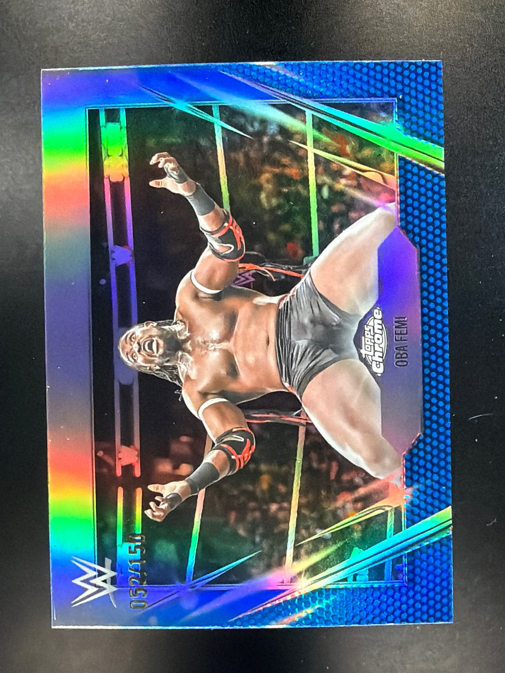 2026 Topps Chrome WWE #120 Oba Femi Blue Refractor #/150