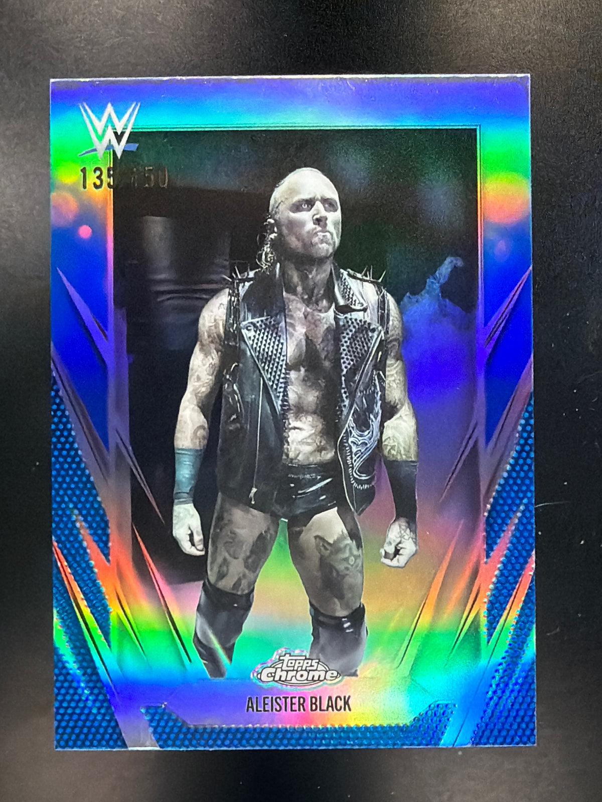 2026 Topps Chrome WWE #28 Aleister Black Blue Refractor #/150