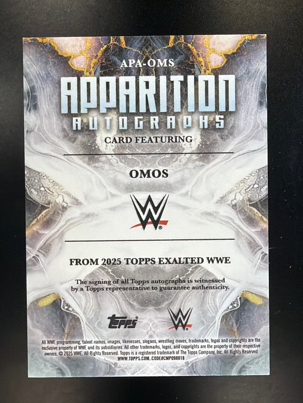 2025 Topps Exalted WWE #APA-OMS Omos Apparition Autographs