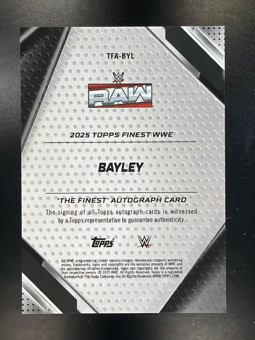 2025 Topps Finest WWE #TFA-BYL Bayley The Finest Blue Checkerboard #/75