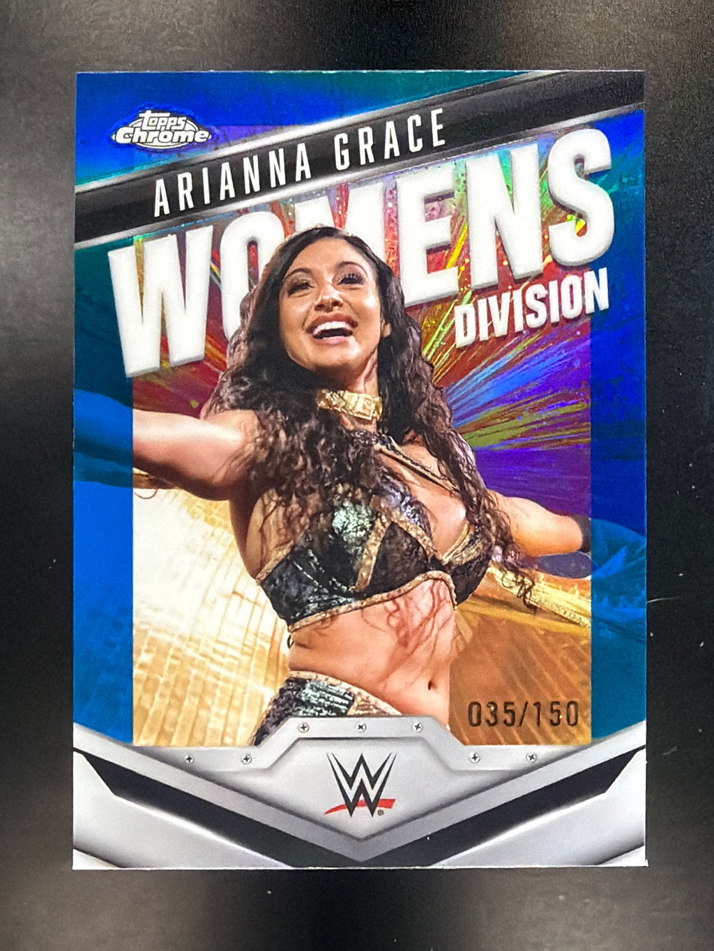 2025 Topps Chrome WWE #WD-ARI Arianna Grace Women's Division Blue #/150